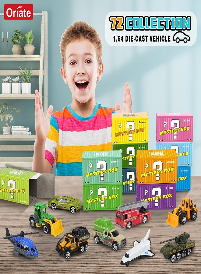 Oriate Diecast Toy Cars Advent Calendar, 12 Pack Mini Metal Cars 1/64, 12 Theme in one Set Blind Box Edition- Include Farm, Space Ship, Truck for Children Birthday Party Decor Gifts - Image 5